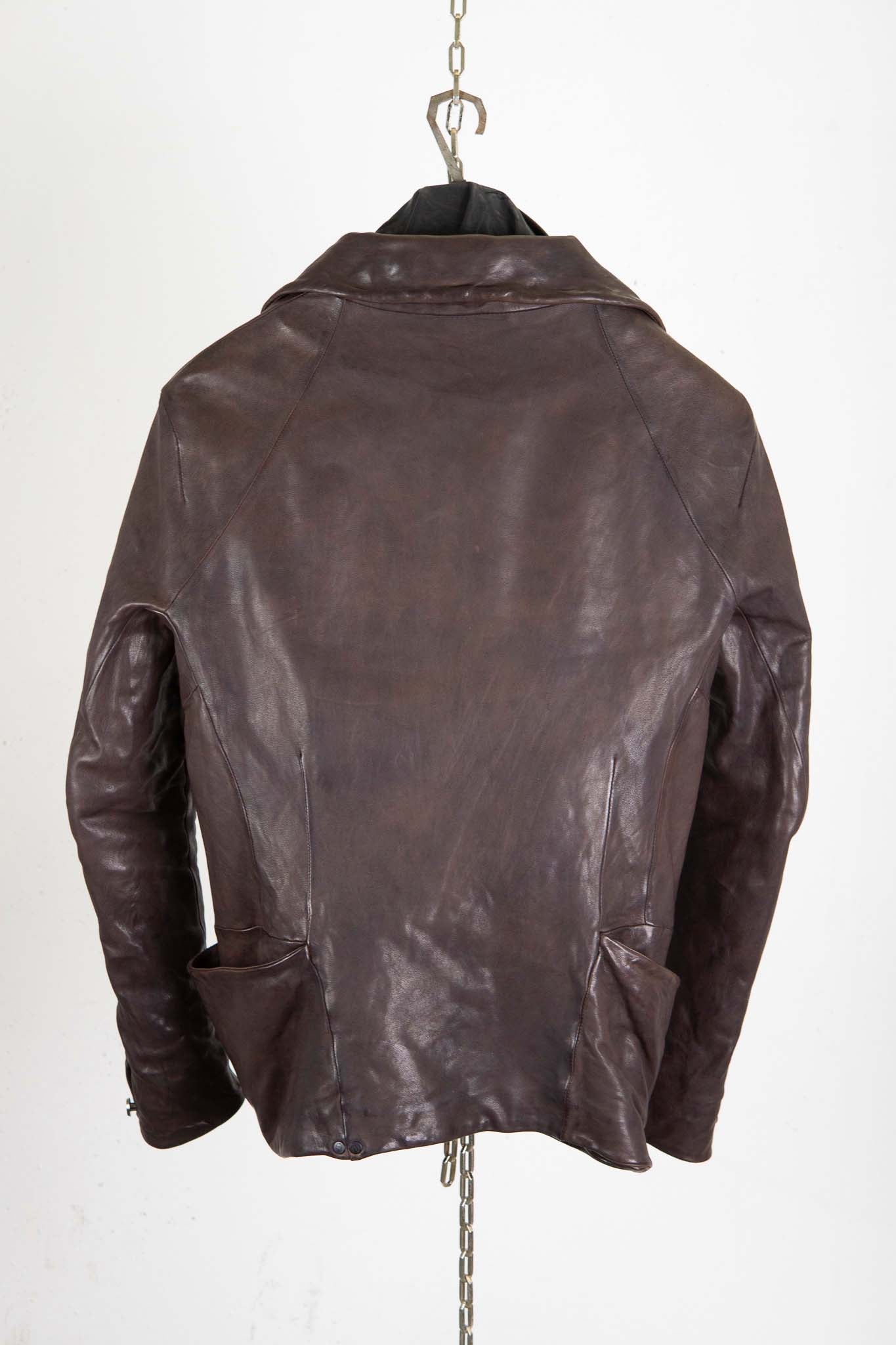 HEAVY WEIGHT SHEEP LEATHER SHIRT COLLAR JACKET JJ-5B LINED