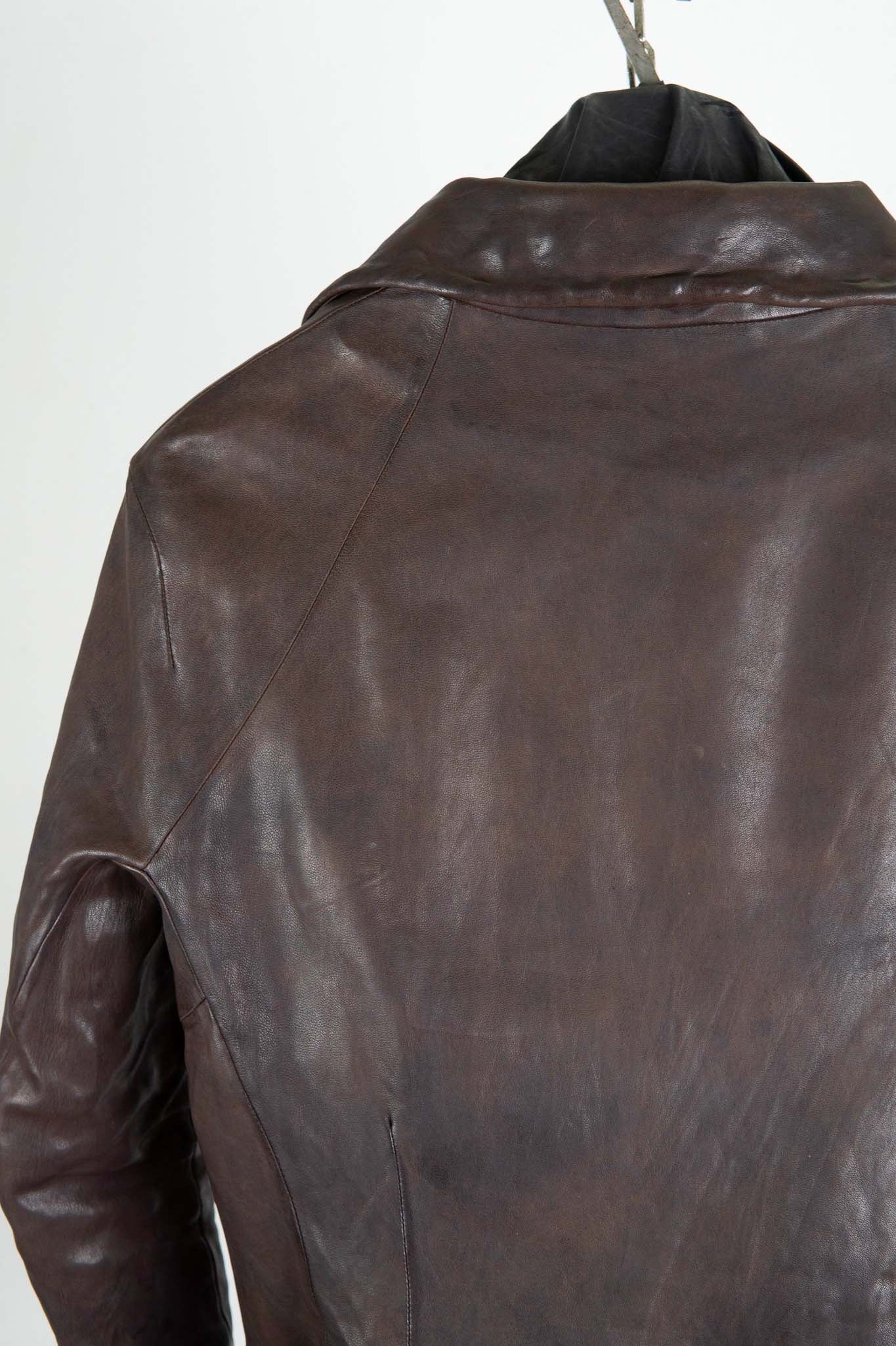 HEAVY WEIGHT SHEEP LEATHER SHIRT COLLAR JACKET JJ-5B LINED