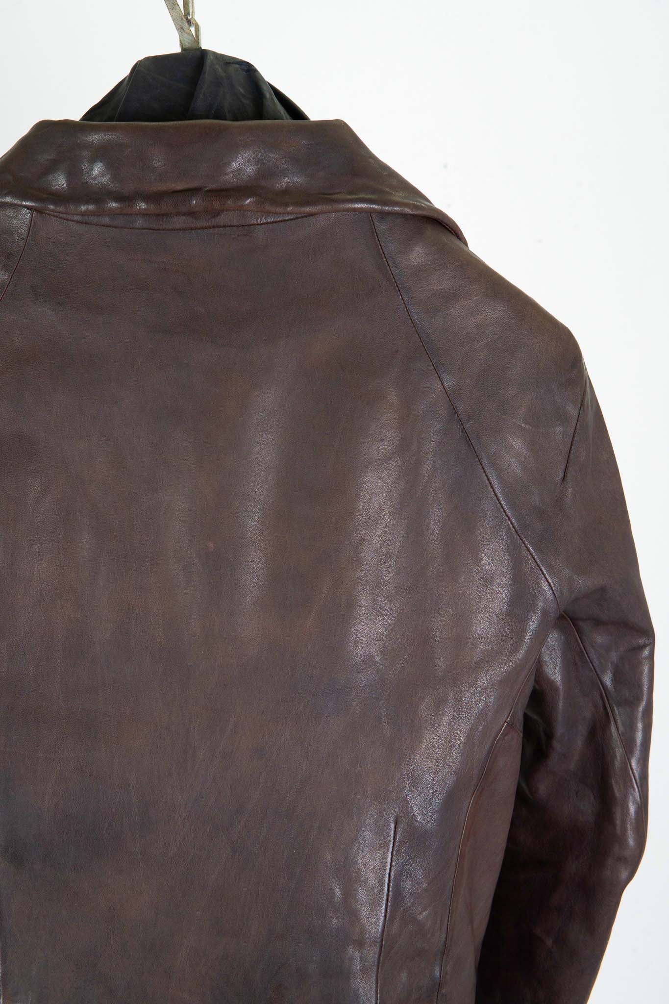 HEAVY WEIGHT SHEEP LEATHER SHIRT COLLAR JACKET JJ-5B LINED