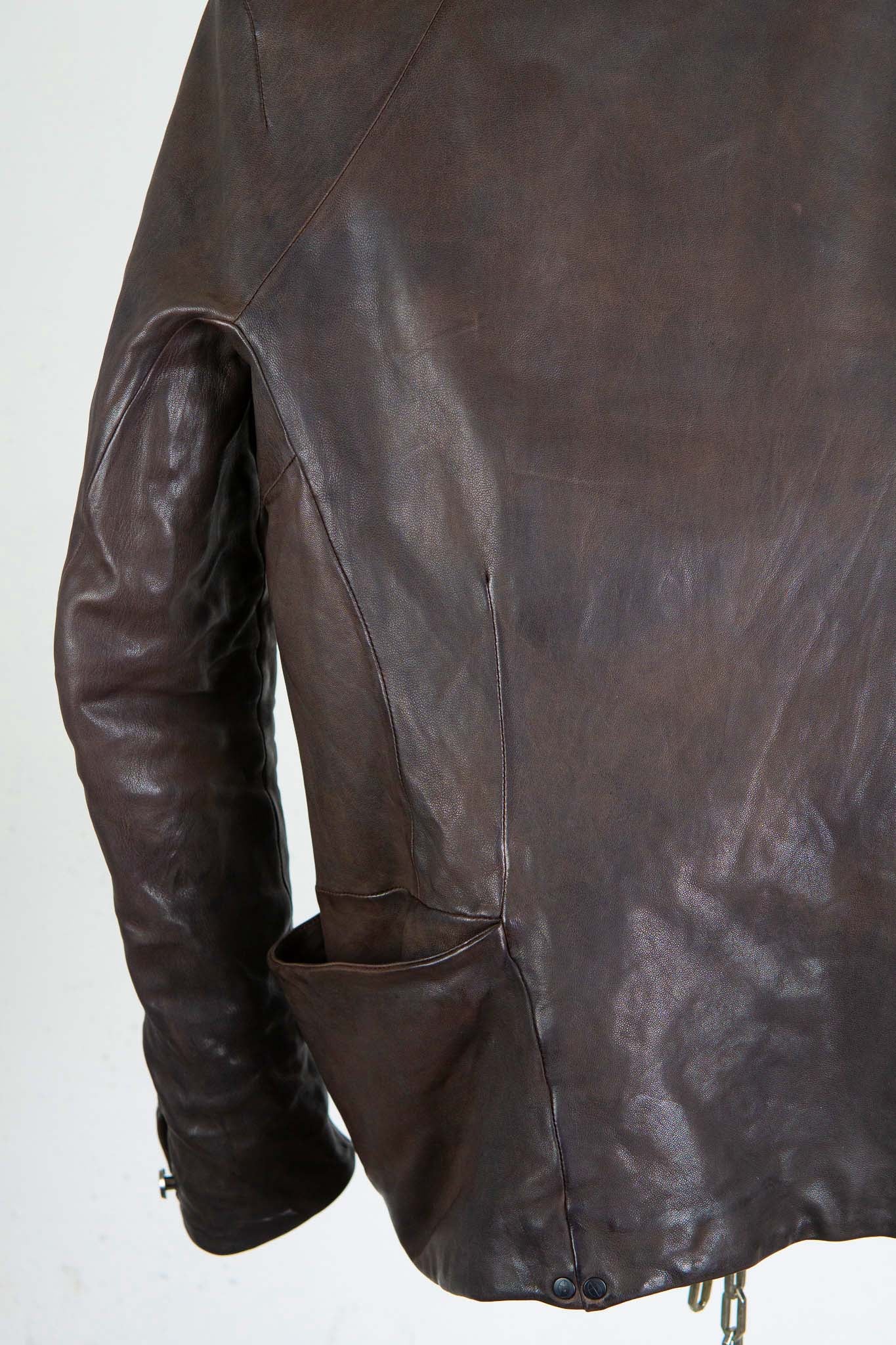 HEAVY WEIGHT SHEEP LEATHER SHIRT COLLAR JACKET JJ-5B LINED