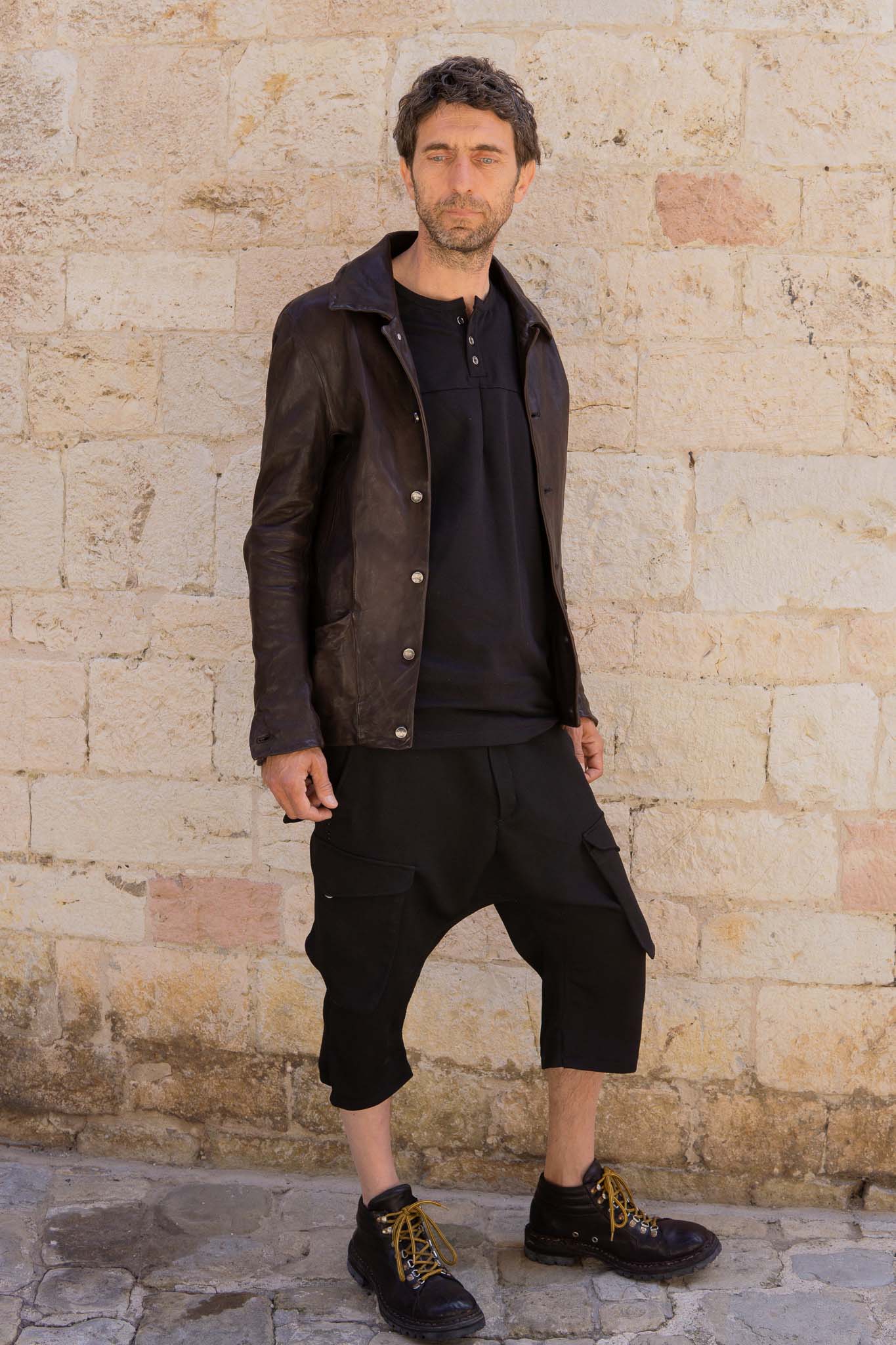 HEAVY WEIGHT SHEEP LEATHER SHIRT COLLAR JACKET JJ-5B LINED