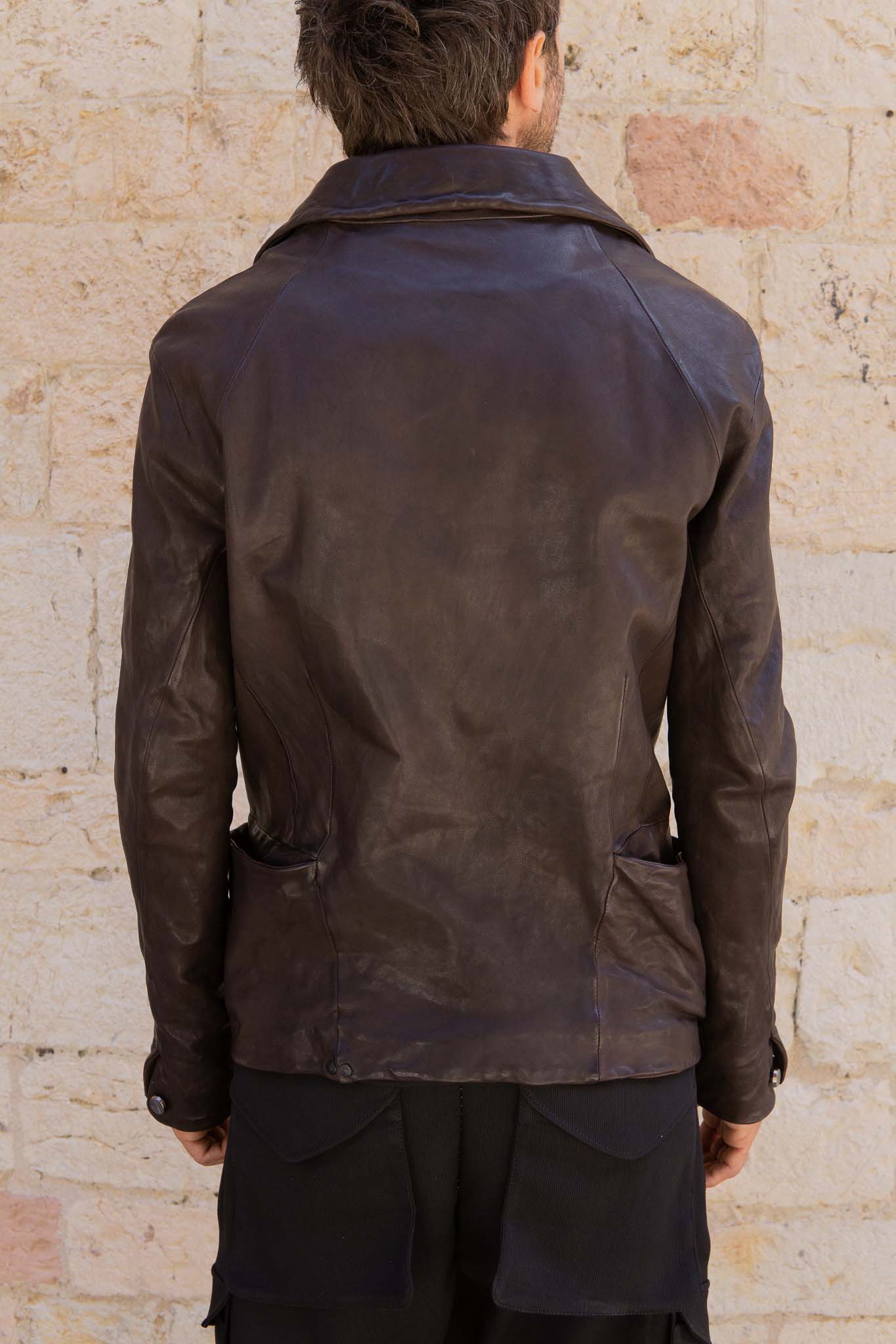 HEAVY WEIGHT SHEEP LEATHER SHIRT COLLAR JACKET JJ-5B LINED