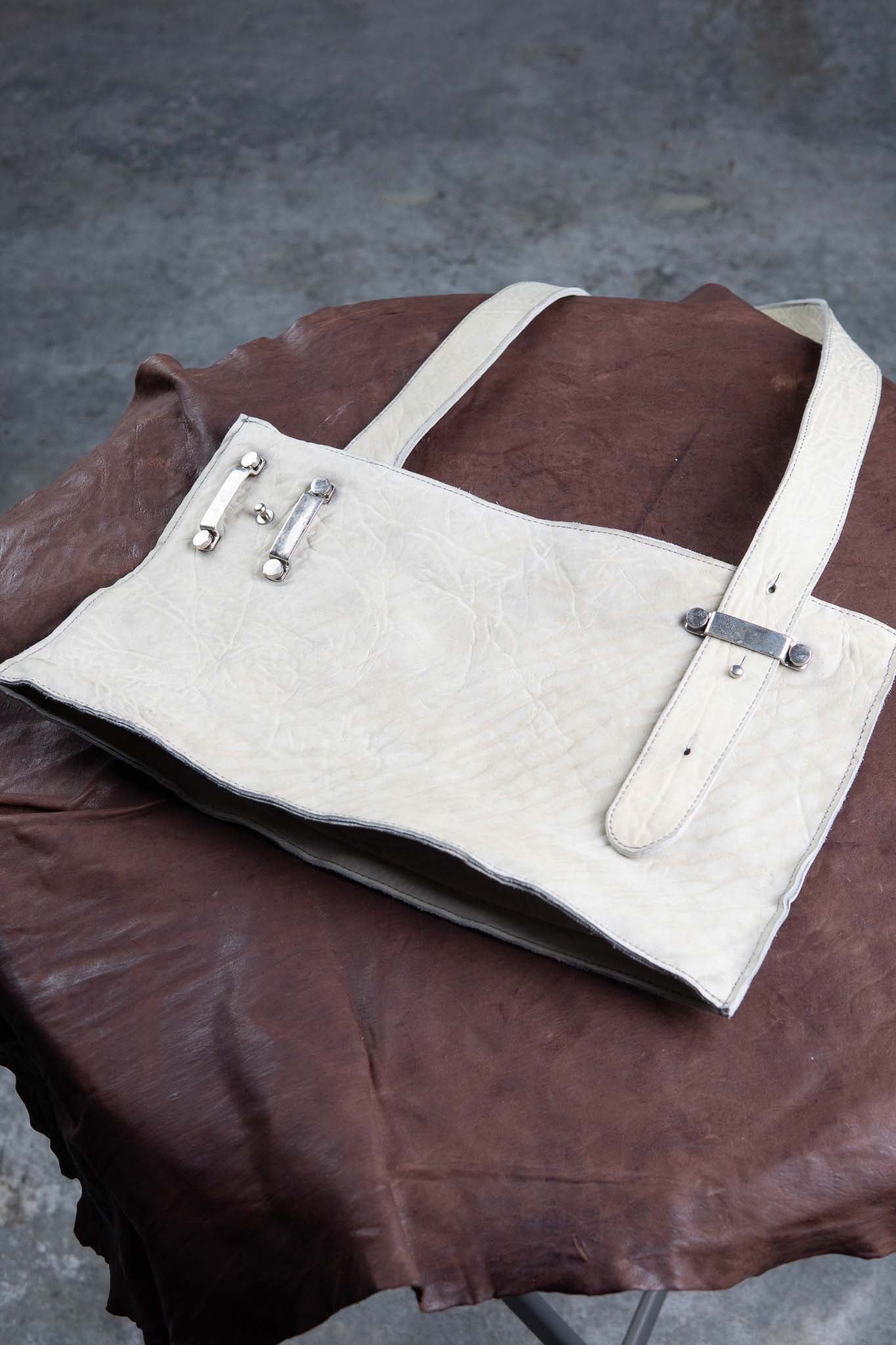 HORSE RG WHITE LEATHER BAG 2WAY FRAT BAG FB-1