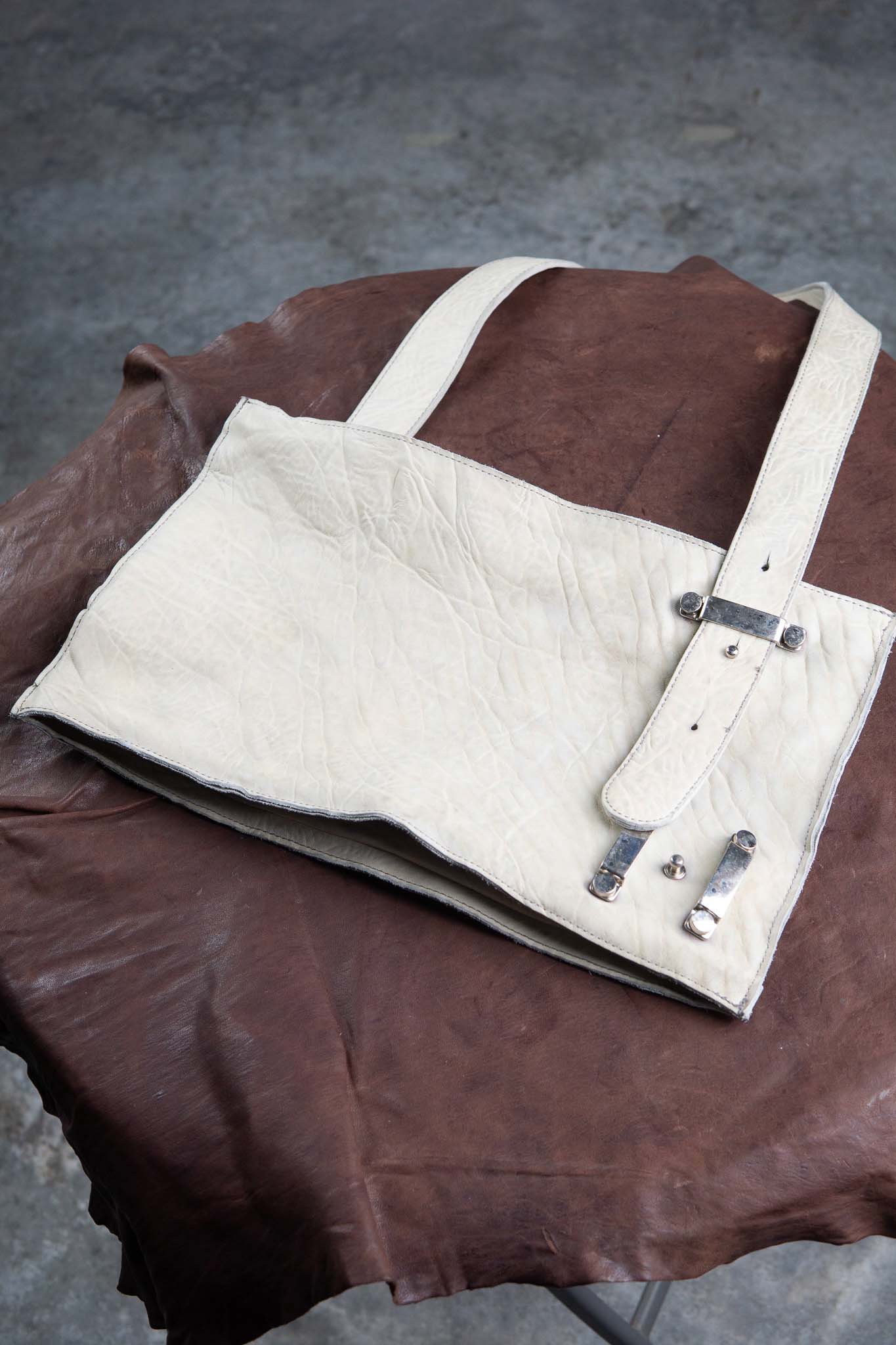 HORSE RG WHITE LEATHER BAG 2WAY FRAT BAG FB-1