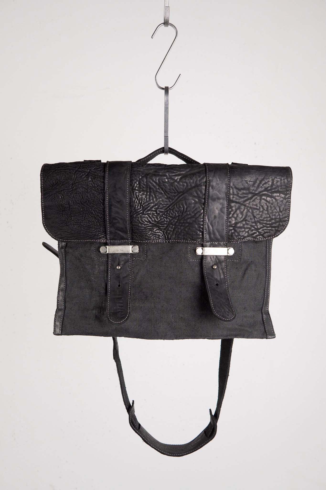 HORSE BUTT RG LEATHER + 1950's VINTAGE LINEN  BAG MAIL MM-5
