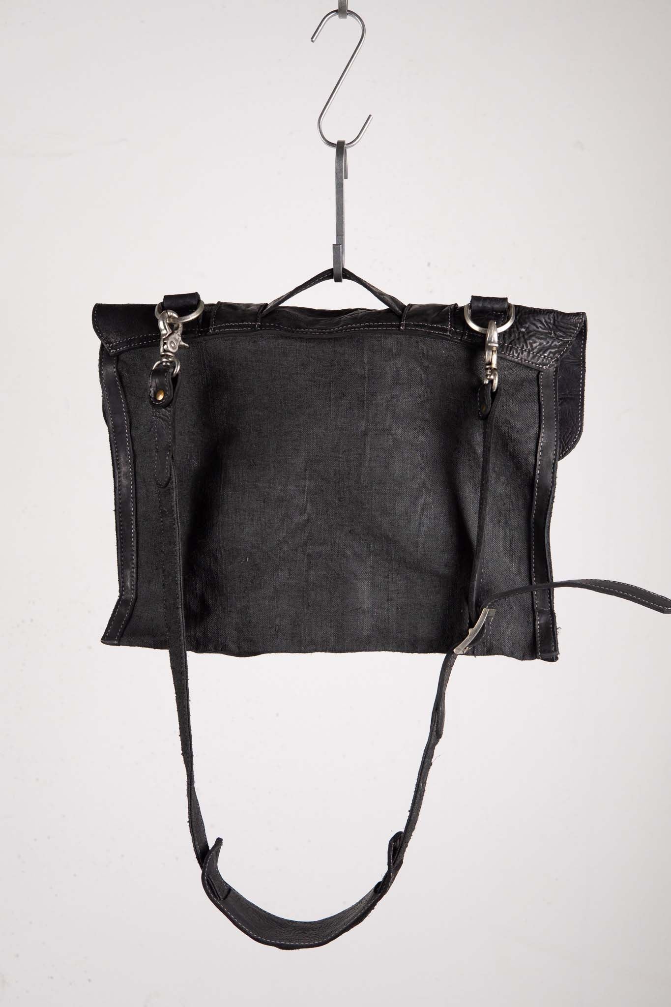 HORSE BUTT RG LEATHER + 1950's VINTAGE LINEN  BAG MAIL MM-5