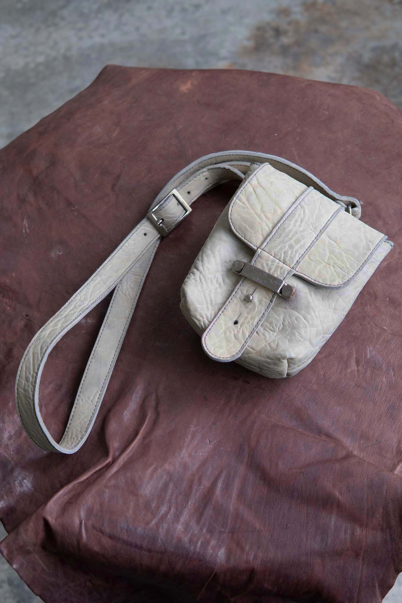HORSE RG WHITE LEATHER 2WAY POUCH MM-7