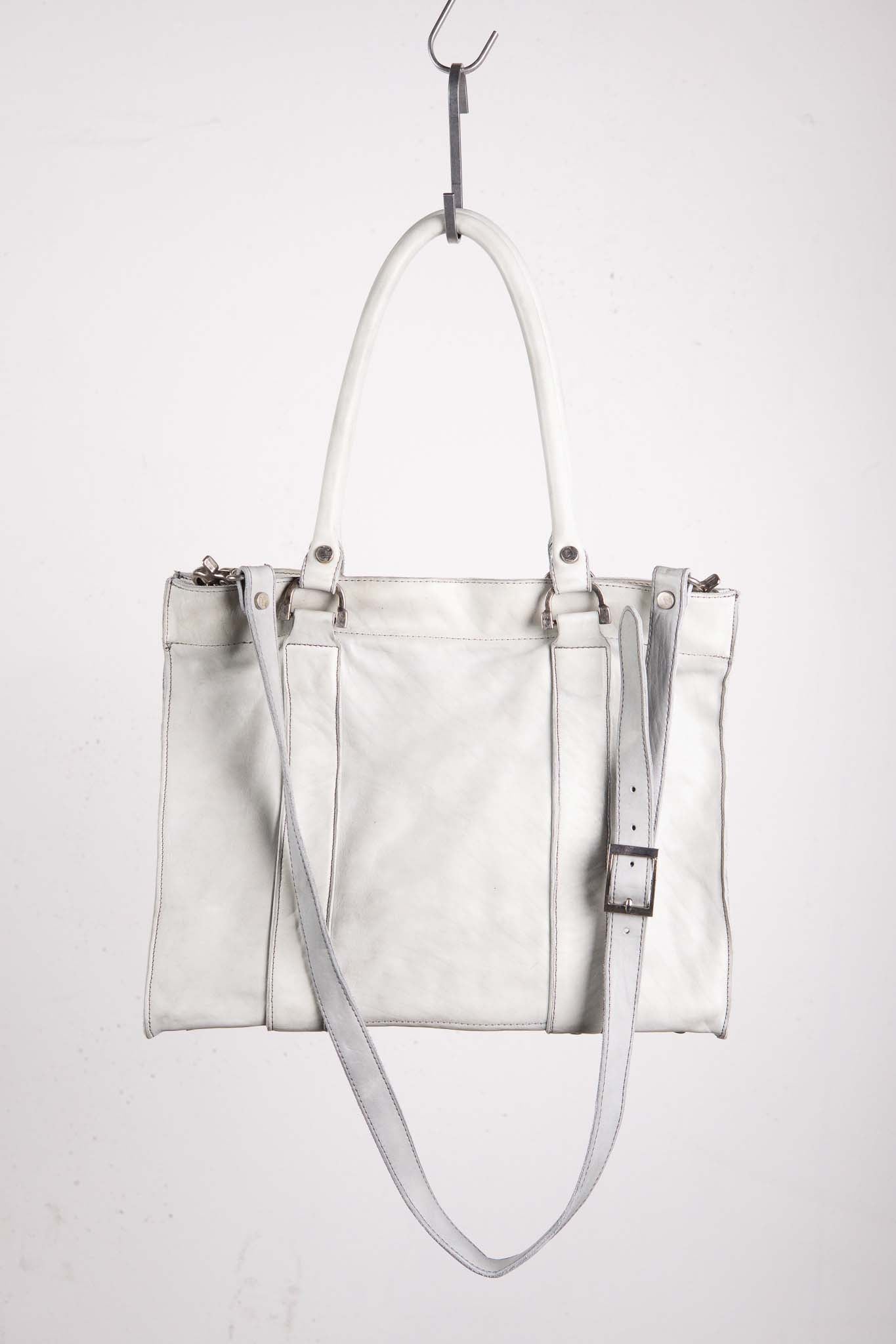 HORSE WHITE LEATHER BAG TOTE H-3 SMALL