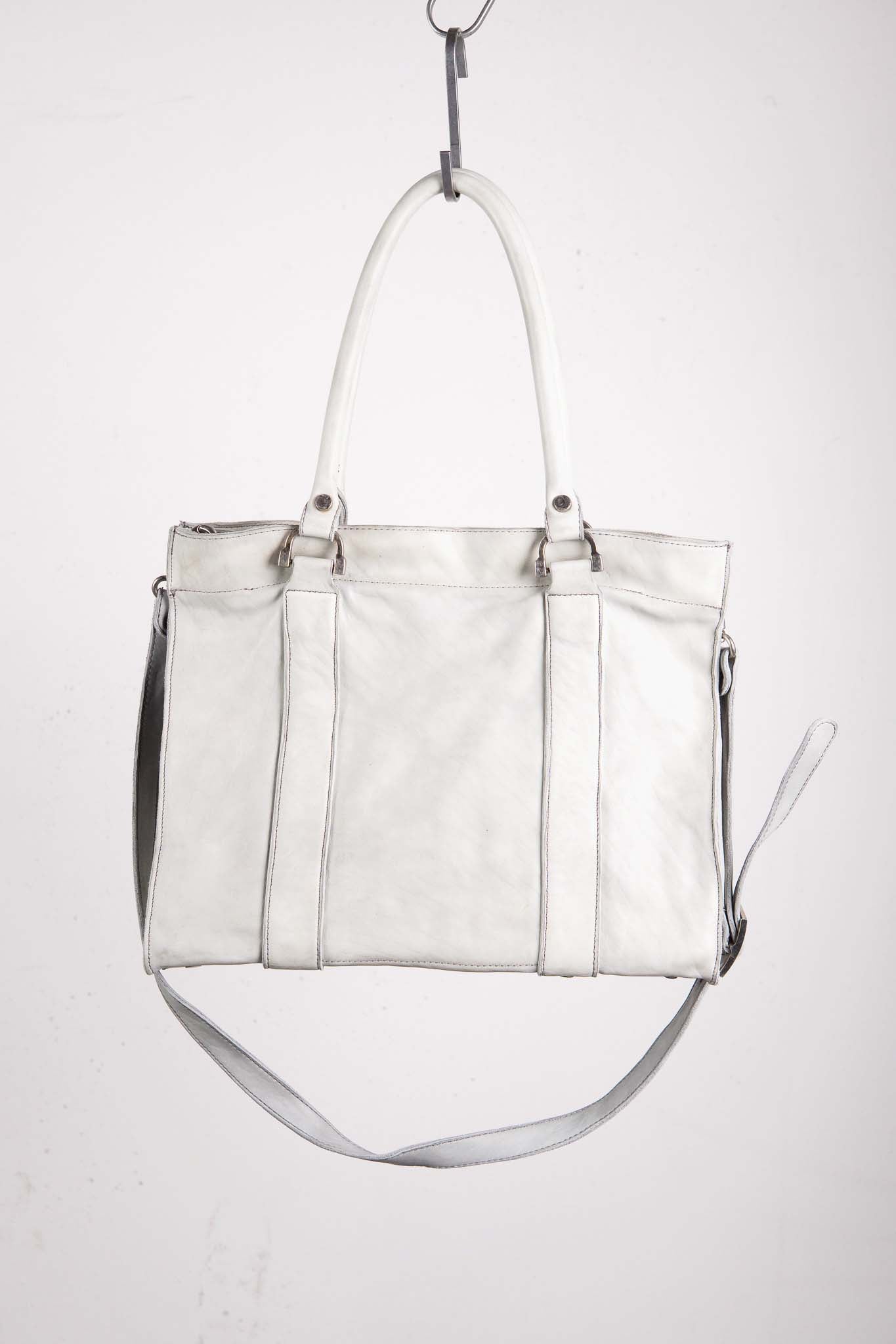 HORSE WHITE LEATHER BAG TOTE H-3 SMALL