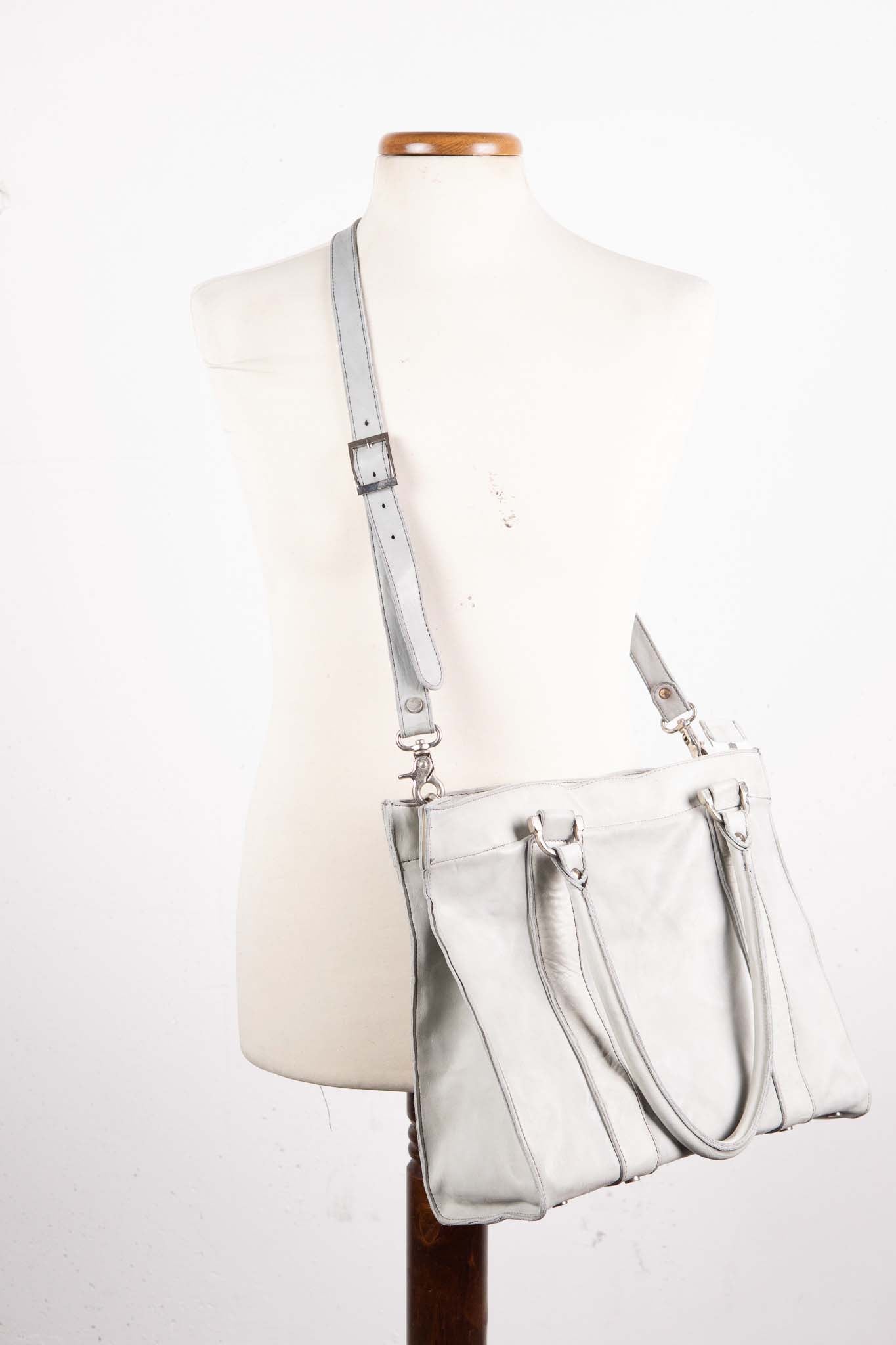 HORSE WHITE LEATHER BAG TOTE H-3 SMALL