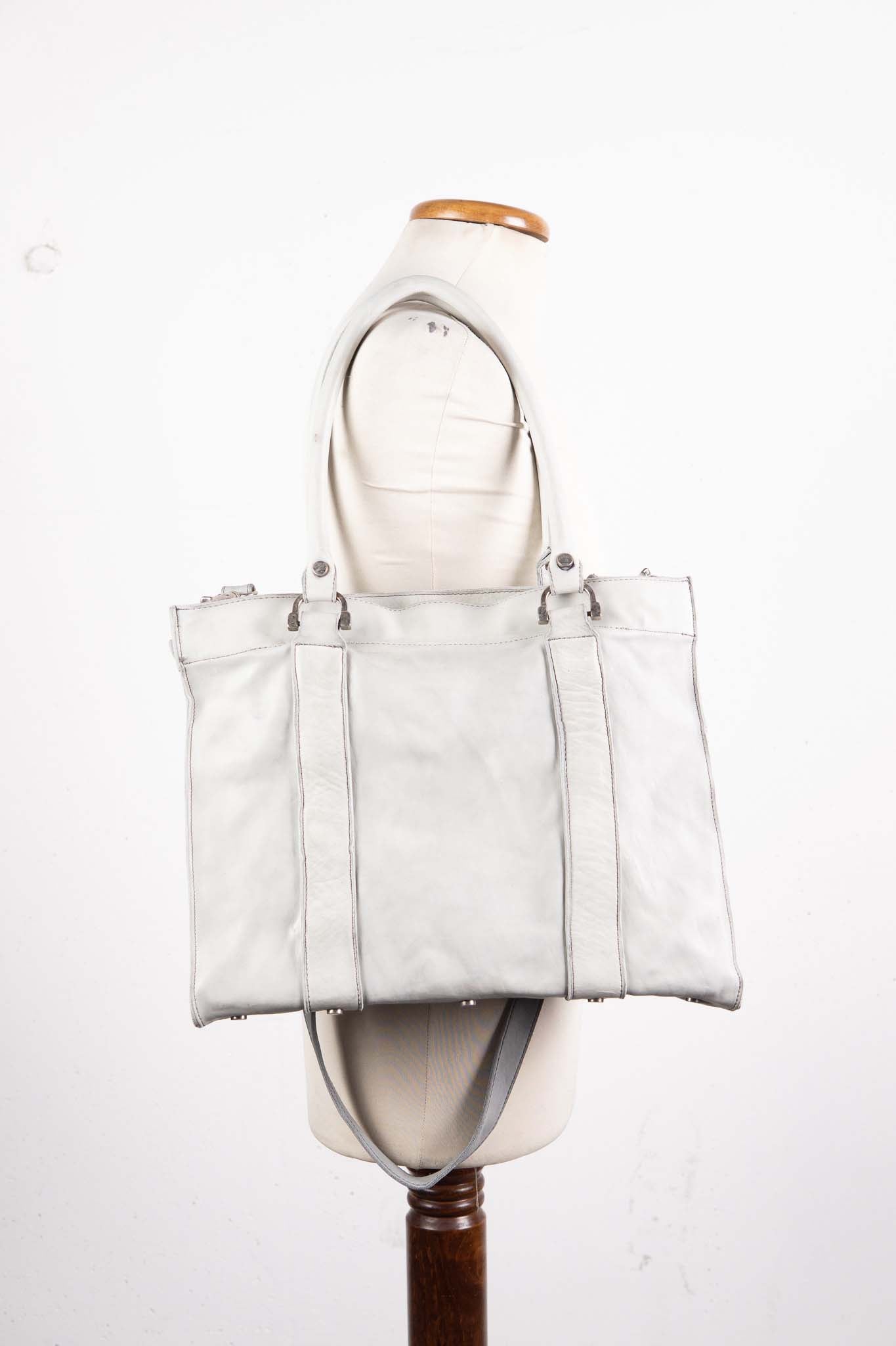 HORSE WHITE LEATHER BAG TOTE H-3 SMALL