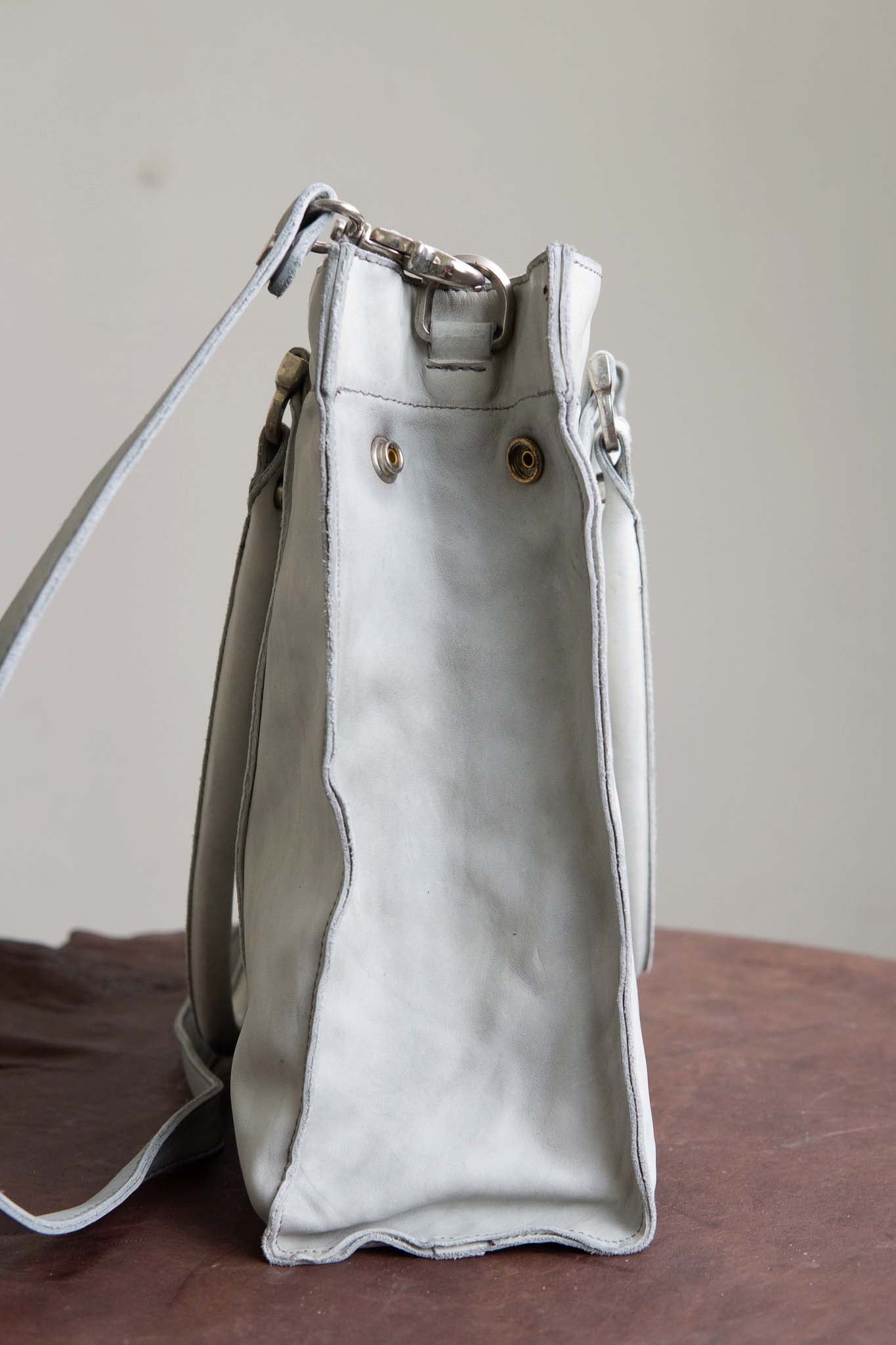 HORSE WHITE LEATHER BAG TOTE H-3 SMALL