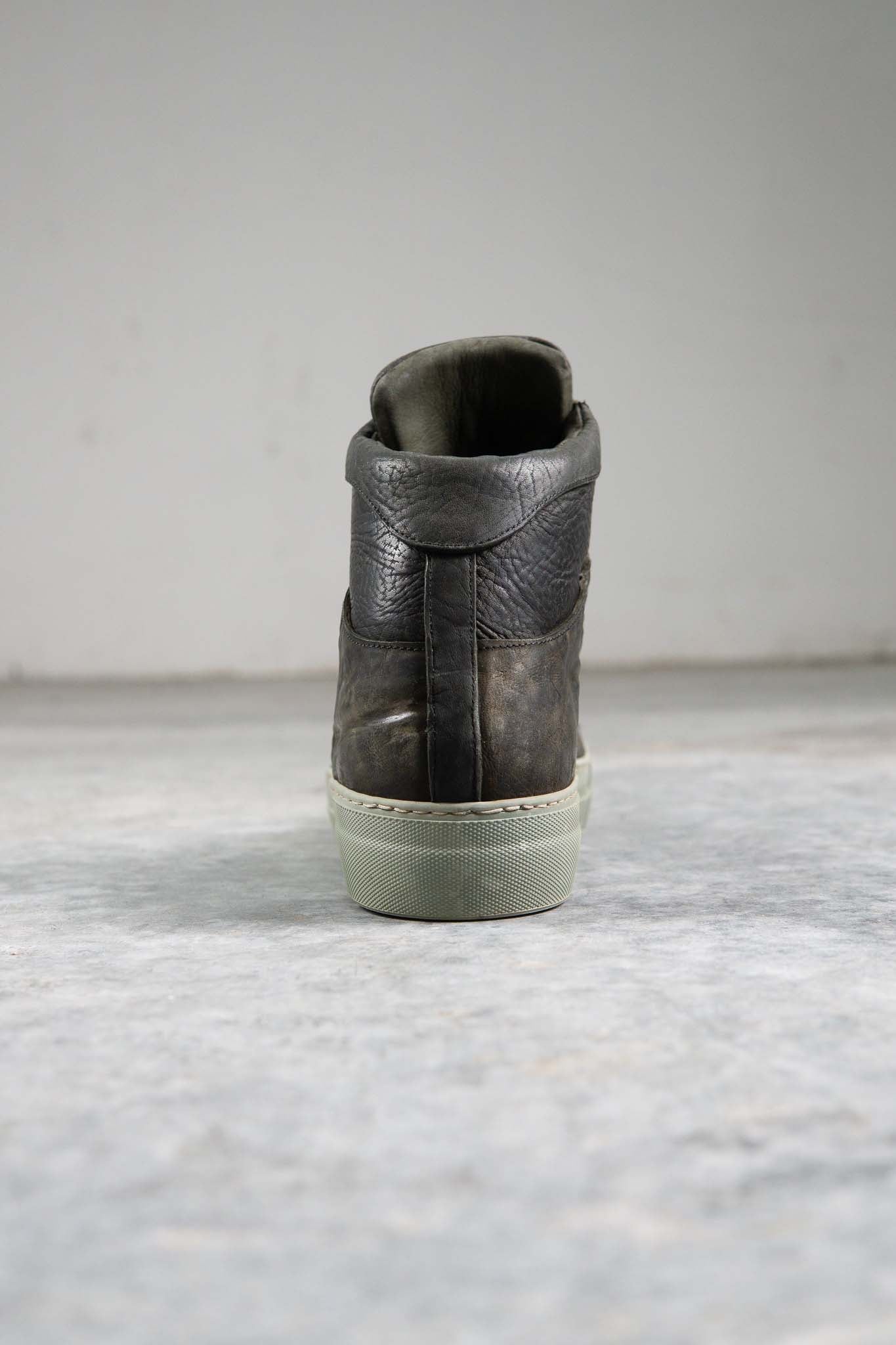 HORSE BUTT RG LEATHER SNEAKER SS-1H HIGH CUT WHITE HIGH RUBBER SOLES PIECE DYED