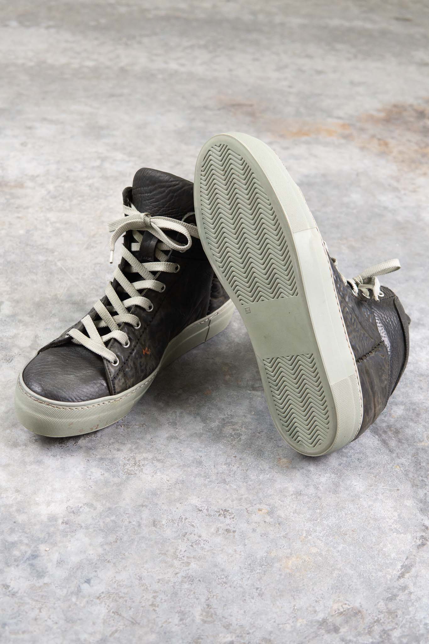 HORSE BUTT RG LEATHER SNEAKER SS-1H HIGH CUT WHITE HIGH RUBBER SOLES PIECE DYED