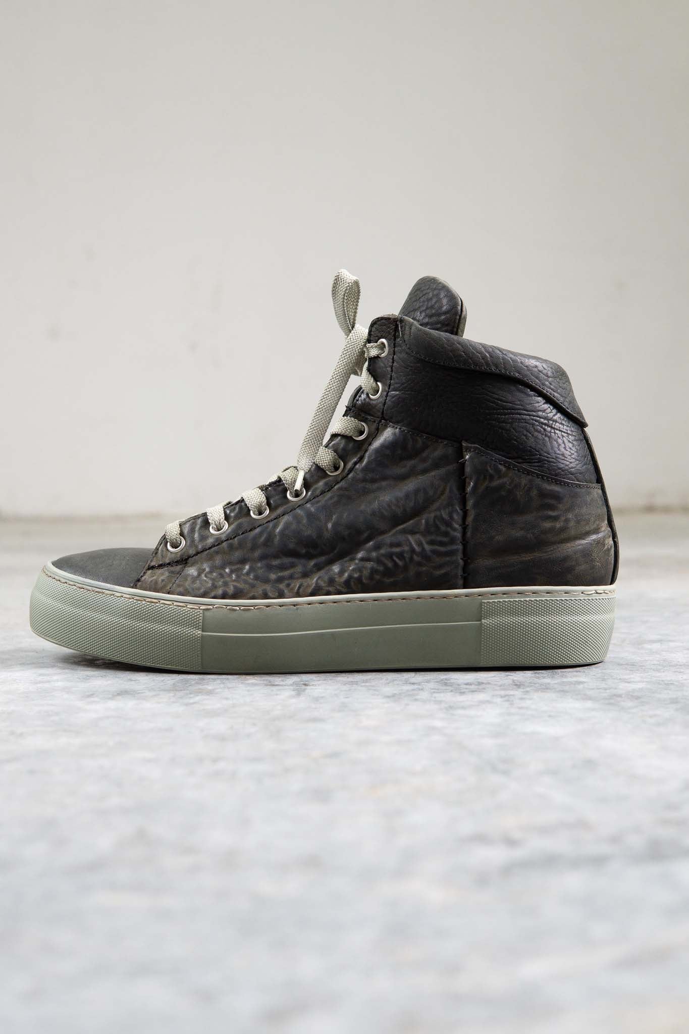 HORSE BUTT RG LEATHER SNEAKER SS-1H HIGH CUT WHITE HIGH RUBBER SOLES PIECE DYED