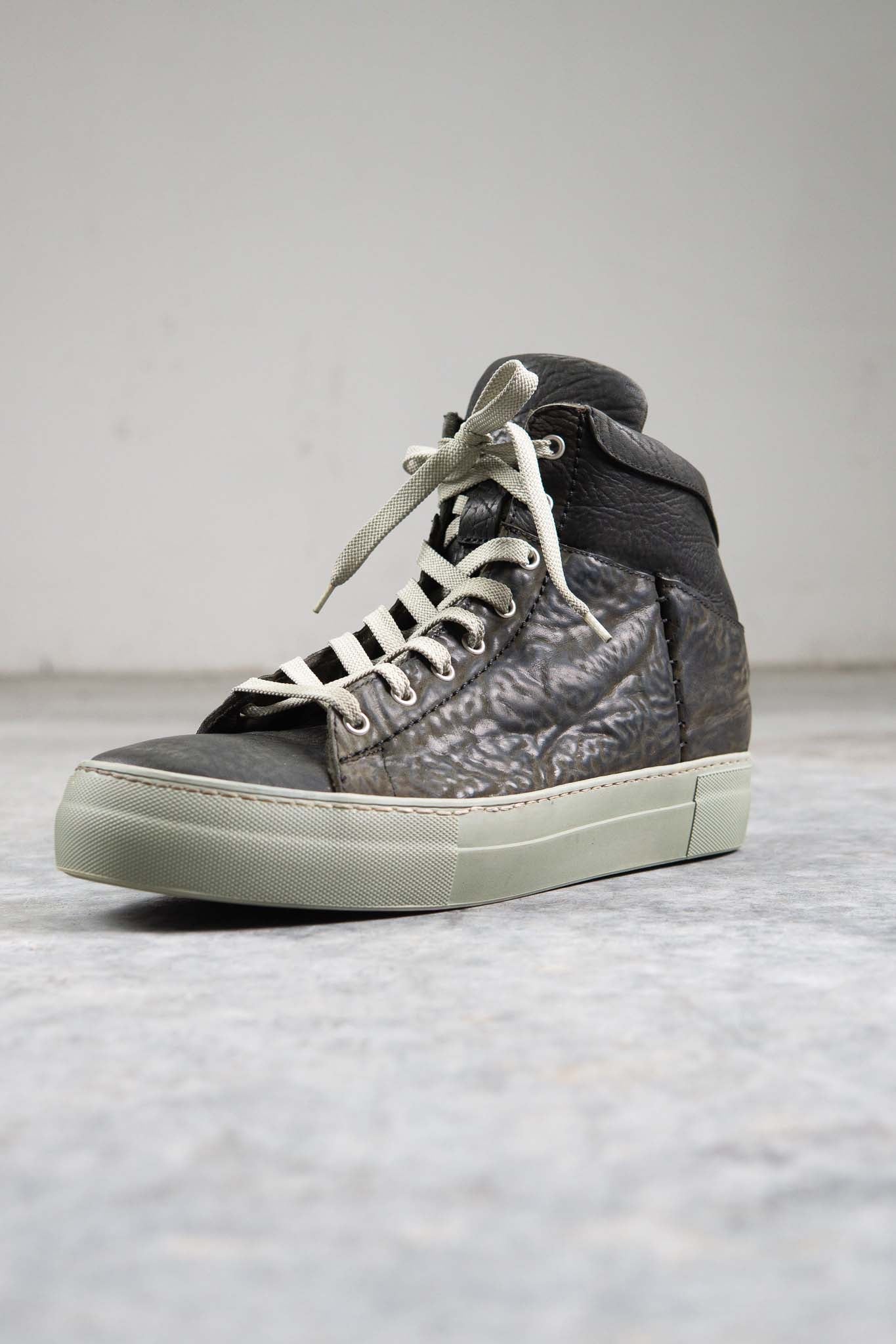 HORSE BUTT RG LEATHER SNEAKER SS-1H HIGH CUT WHITE HIGH RUBBER SOLES PIECE DYED