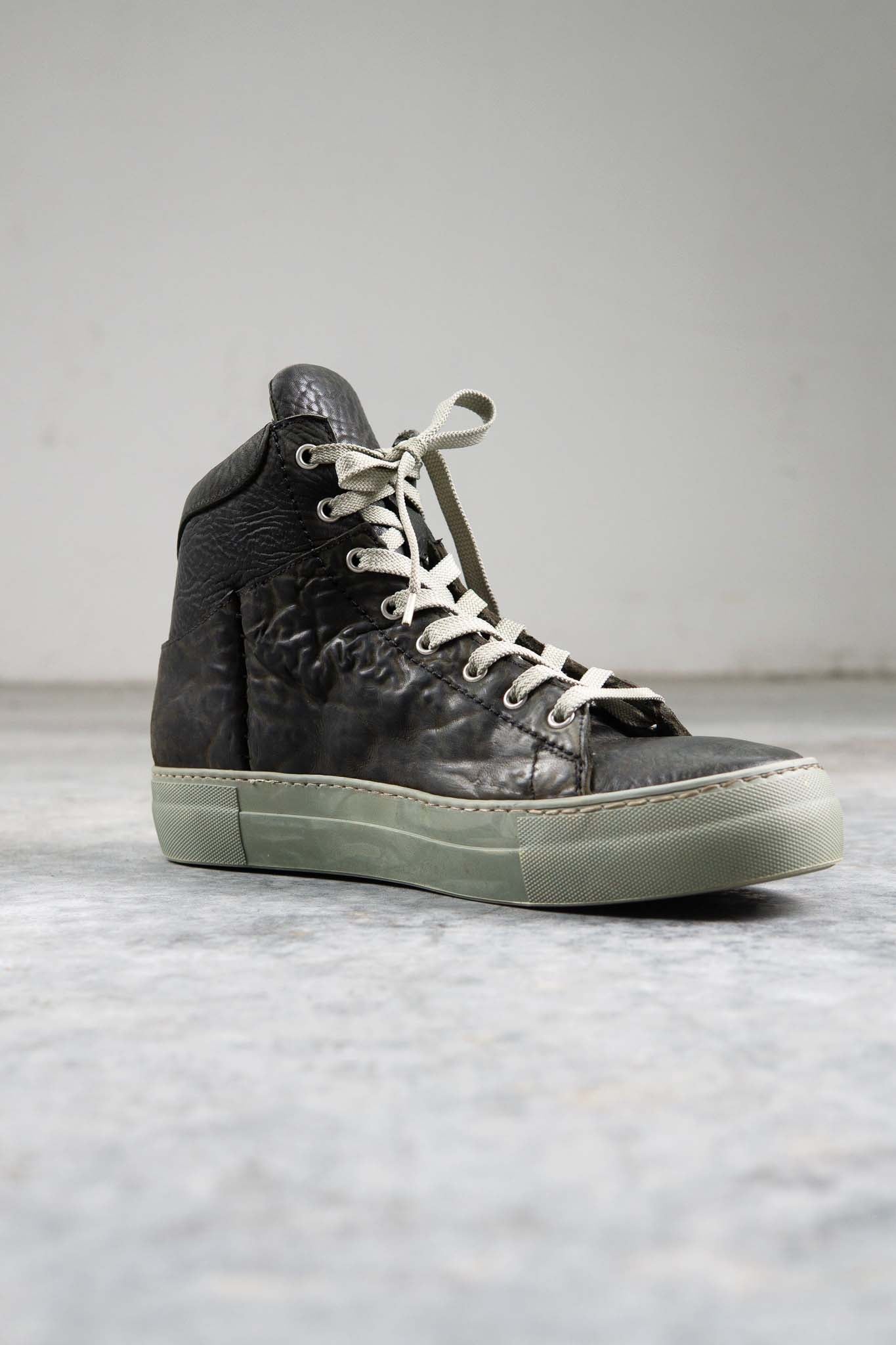HORSE BUTT RG LEATHER SNEAKER SS-1H HIGH CUT WHITE HIGH RUBBER SOLES PIECE DYED