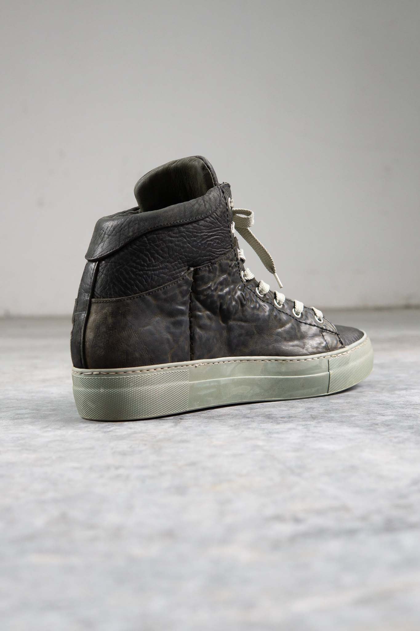 HORSE BUTT RG LEATHER SNEAKER SS-1H HIGH CUT WHITE HIGH RUBBER SOLES PIECE DYED