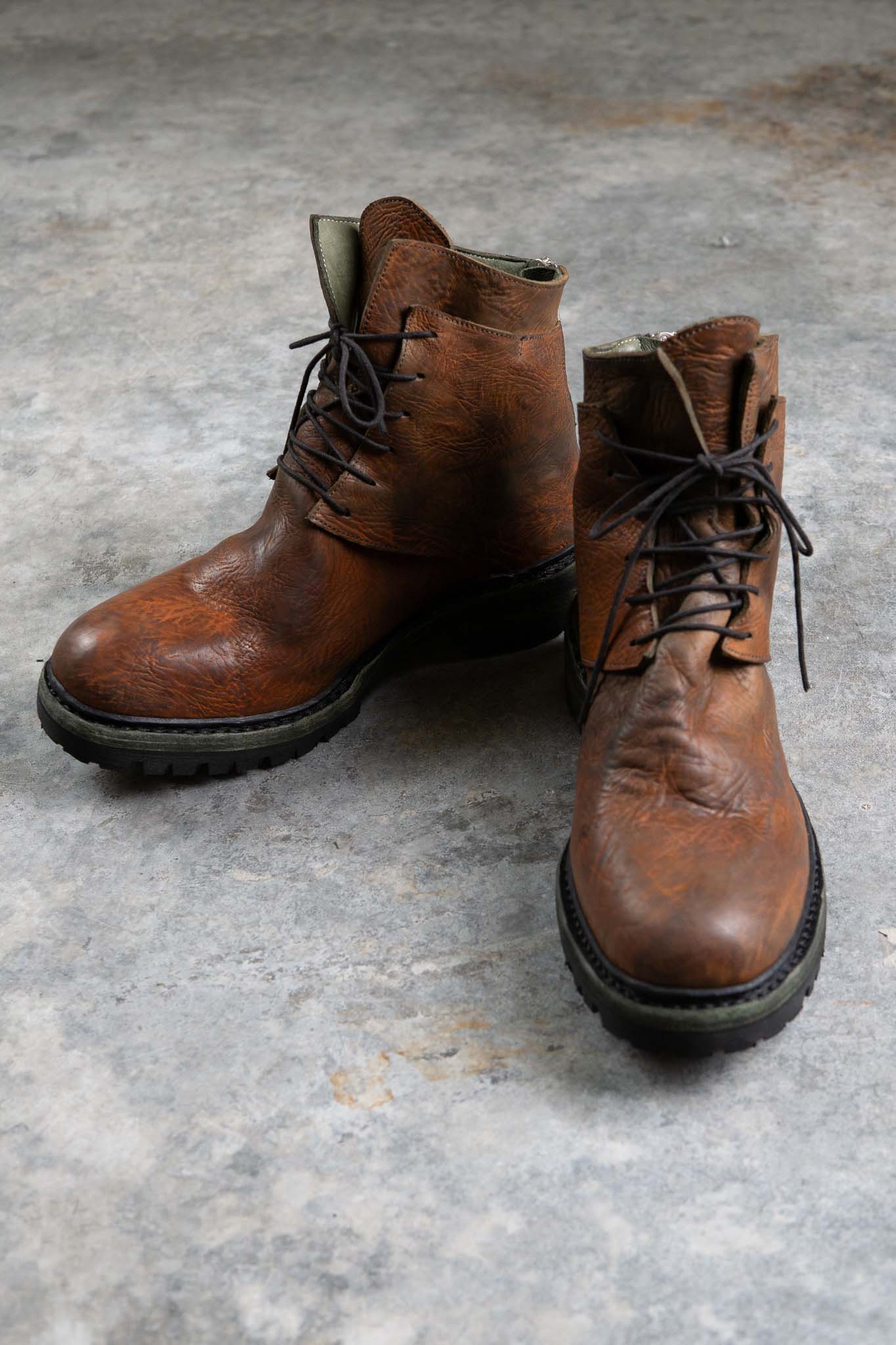 HORSE BUTT RG LEATHER BOOTS MT-1 NORWEGIAN GOODYEAR WELT VIBRAM SOLES PIECE DYED