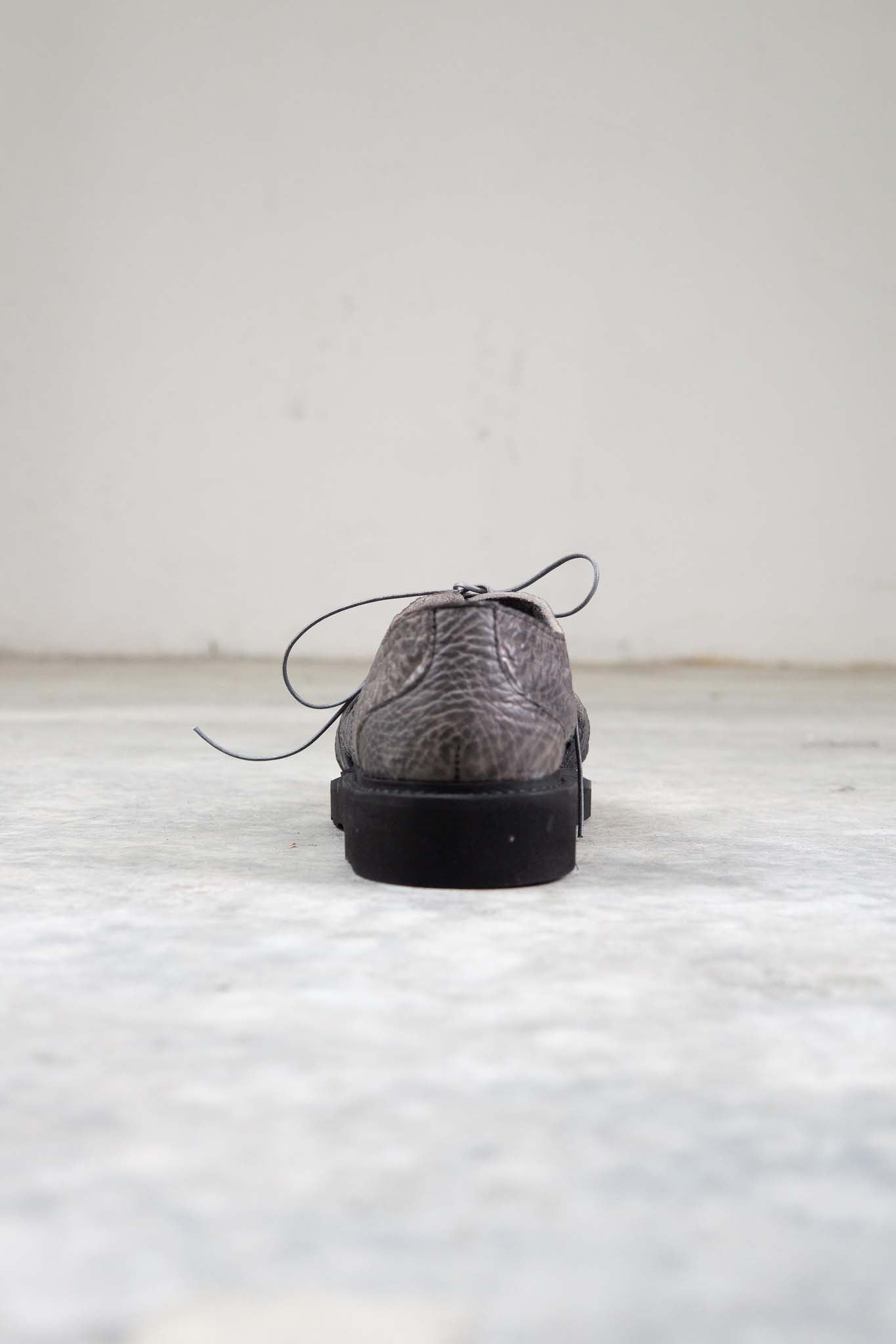 HORSE BUTT RG LEATHER SANDALI SD-2 BLACK LOW CRAPE SOLES WASHED