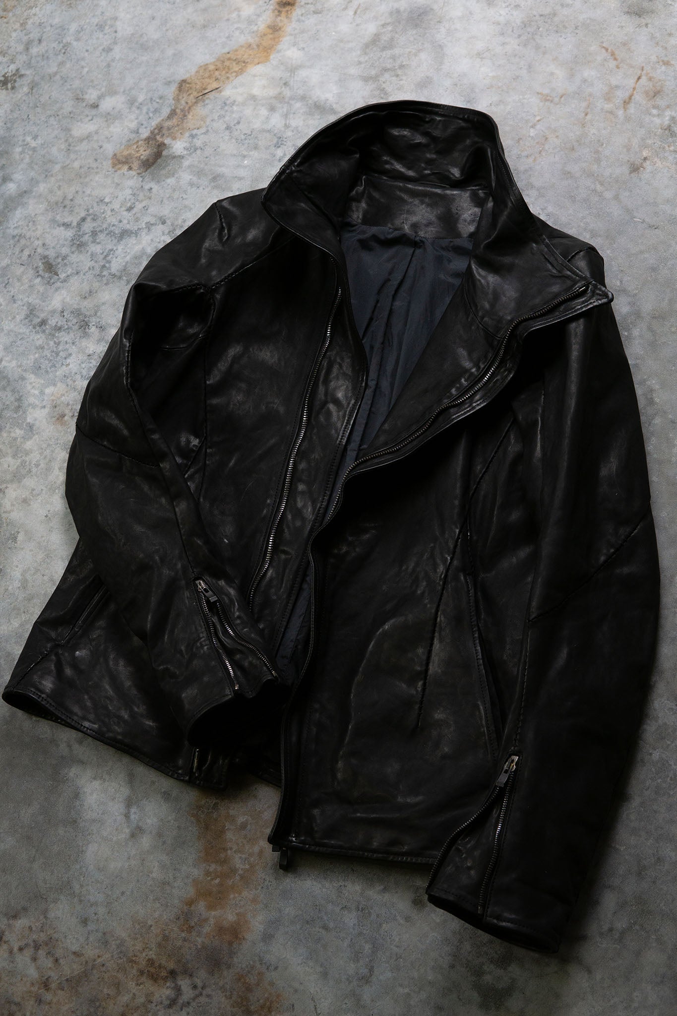 HORSE LEATHER HIGH COLLAR ZIP FRONT JACKET JB-5S　