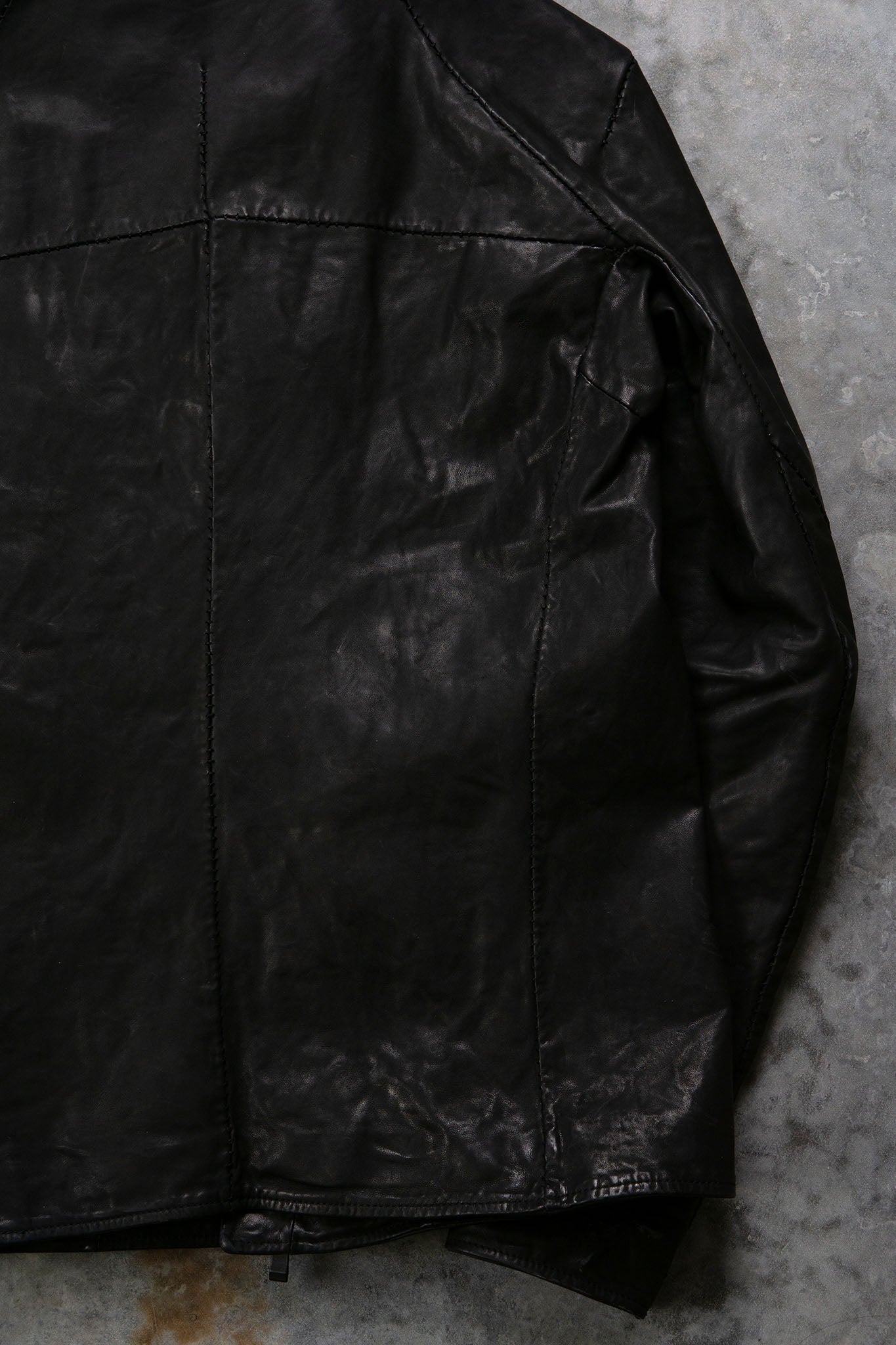 HORSE LEATHER HIGH COLLAR ZIP FRONT JACKET JB-5S　