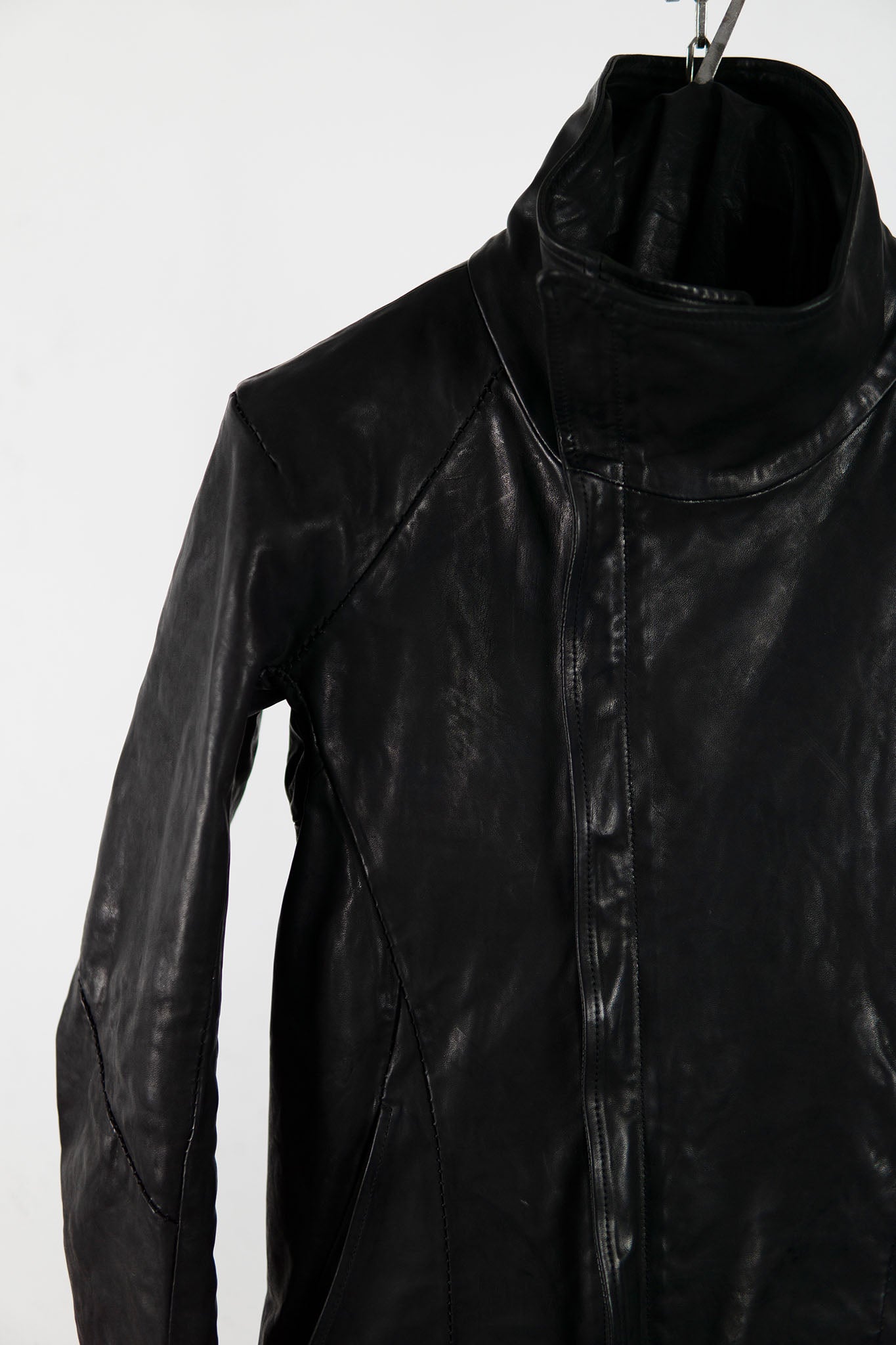 HORSE LEATHER HIGH COLLAR ZIP FRONT JACKET JB-5S　