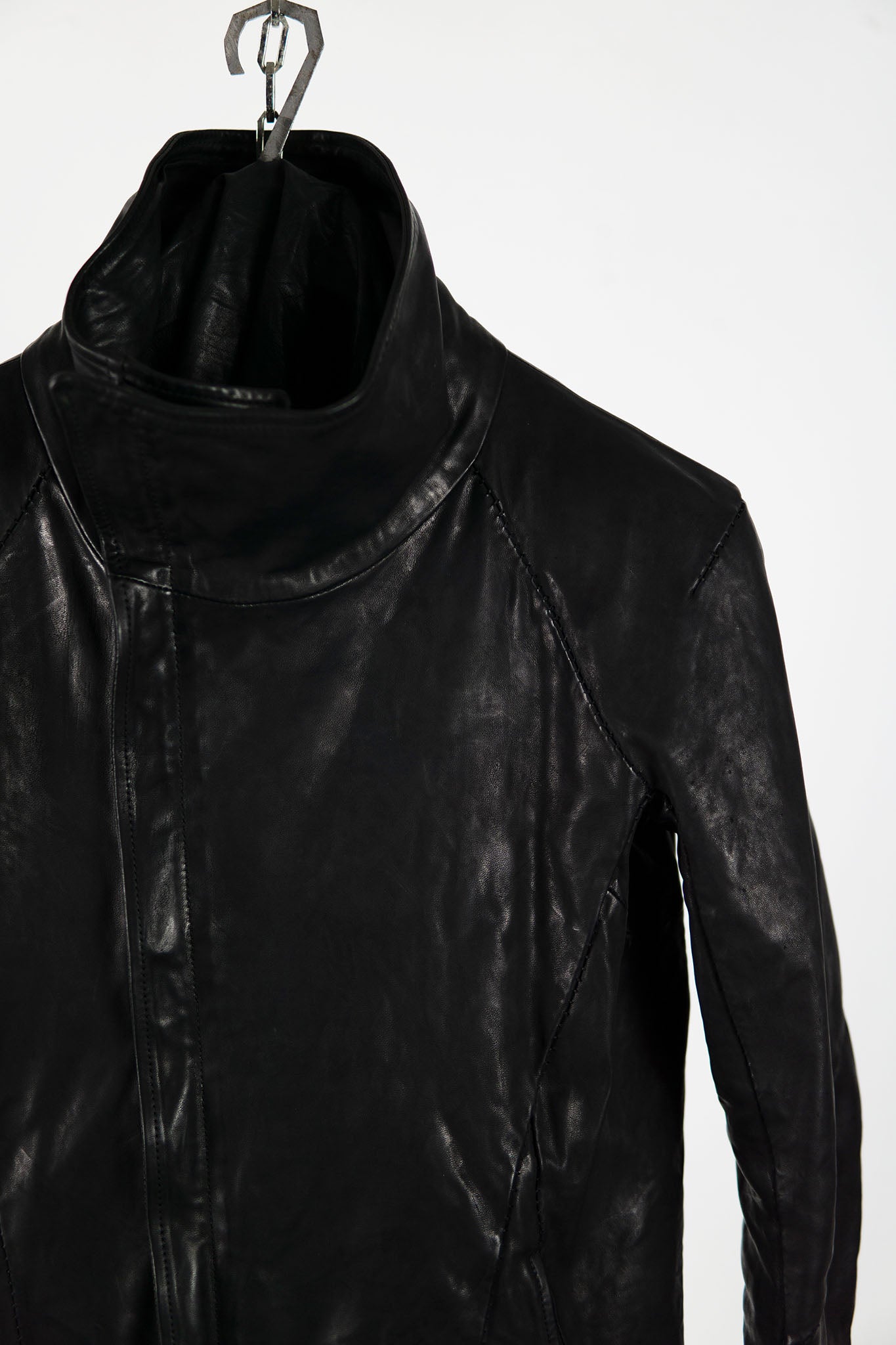 HORSE LEATHER HIGH COLLAR ZIP FRONT JACKET JB-5S　