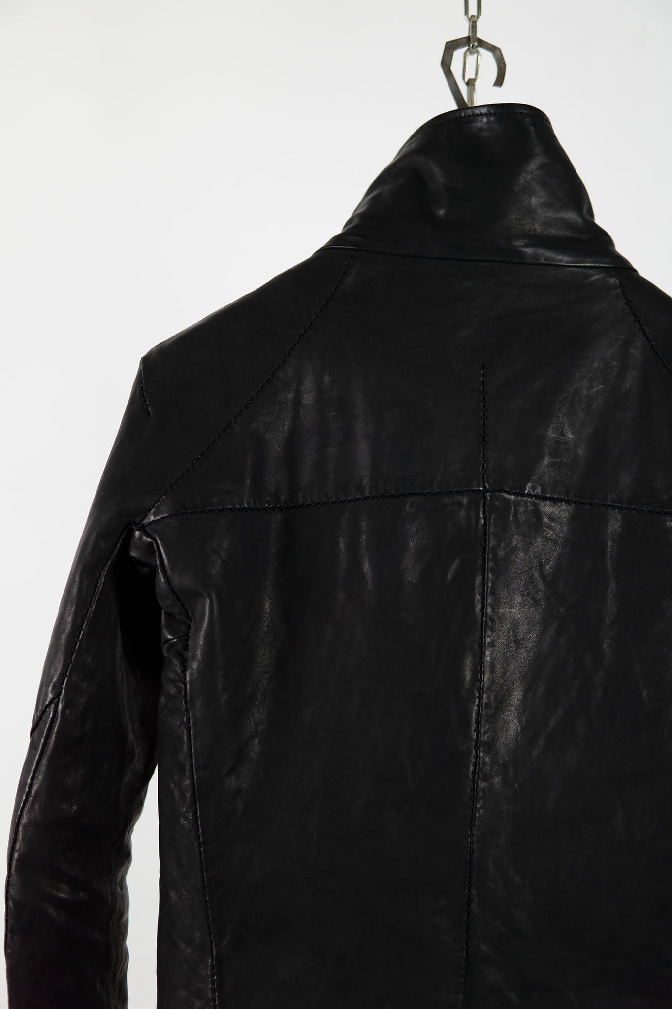 HORSE LEATHER HIGH COLLAR ZIP FRONT JACKET JB-5S　