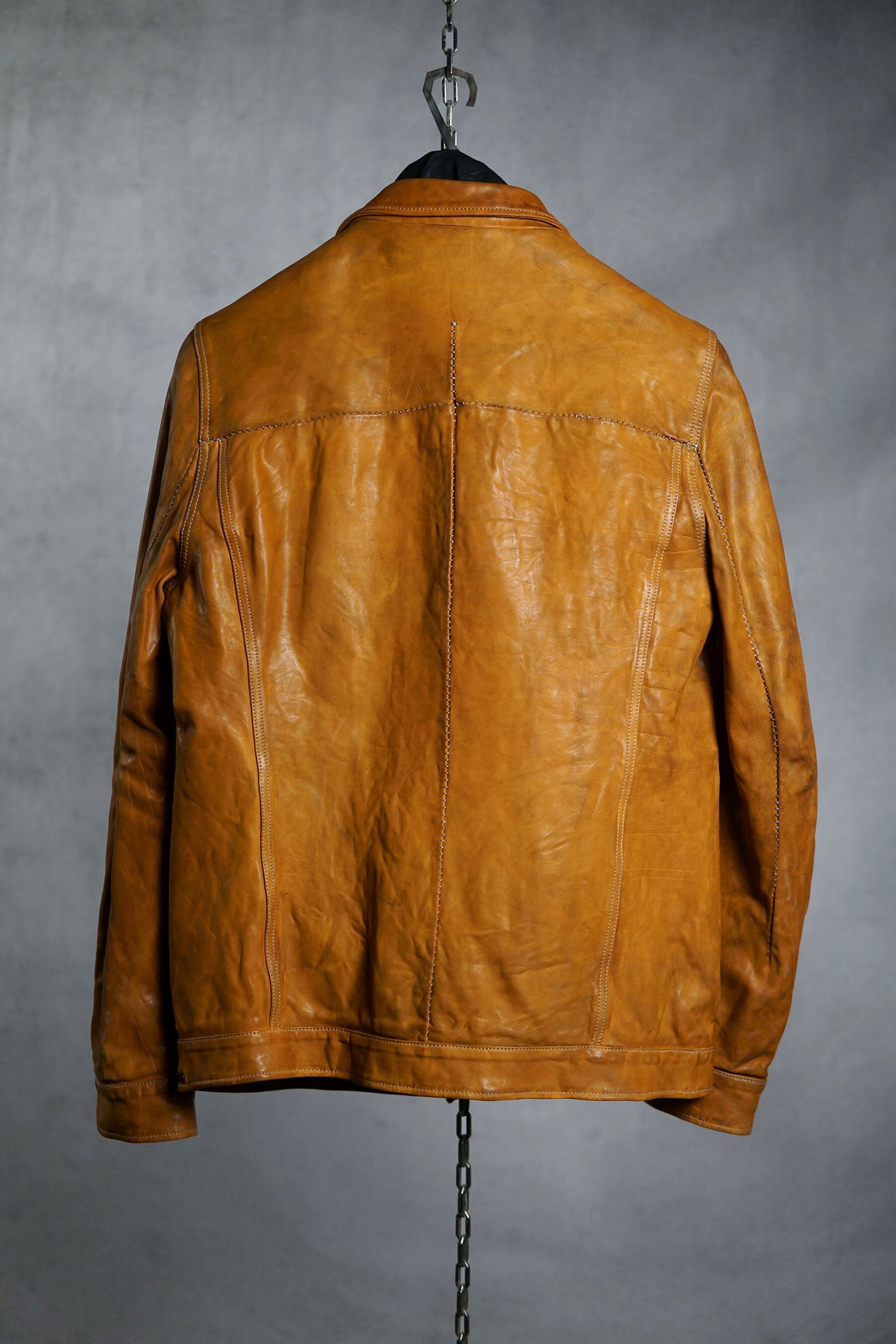 CALF LEATHER "JEAN" JACKET WITH ONE PIECE SLEEVES #2